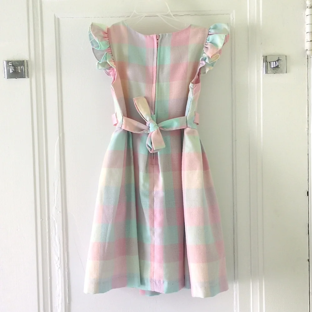 Bonnie Jean Pastel Plaid Spring Dress